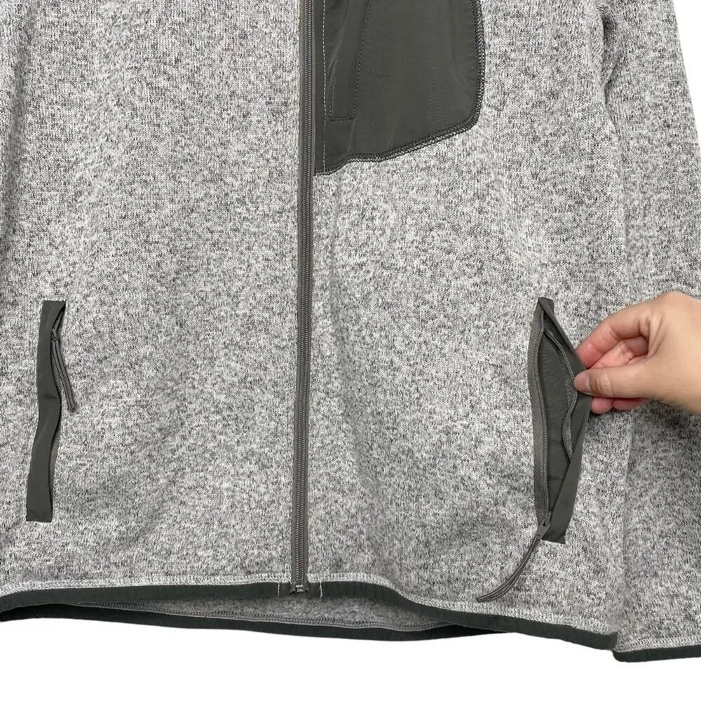 J. Crew Classic Fit Full Zip Fleece Sweater Jacket size Large